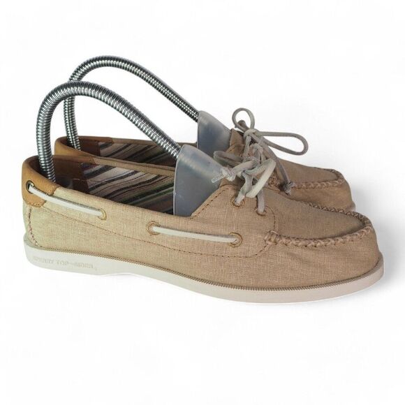 Sperry Authentic Original Venice 2- Eye Linen Boat Shoes "Natural" Women's 6.5M - Picture 4 of 12